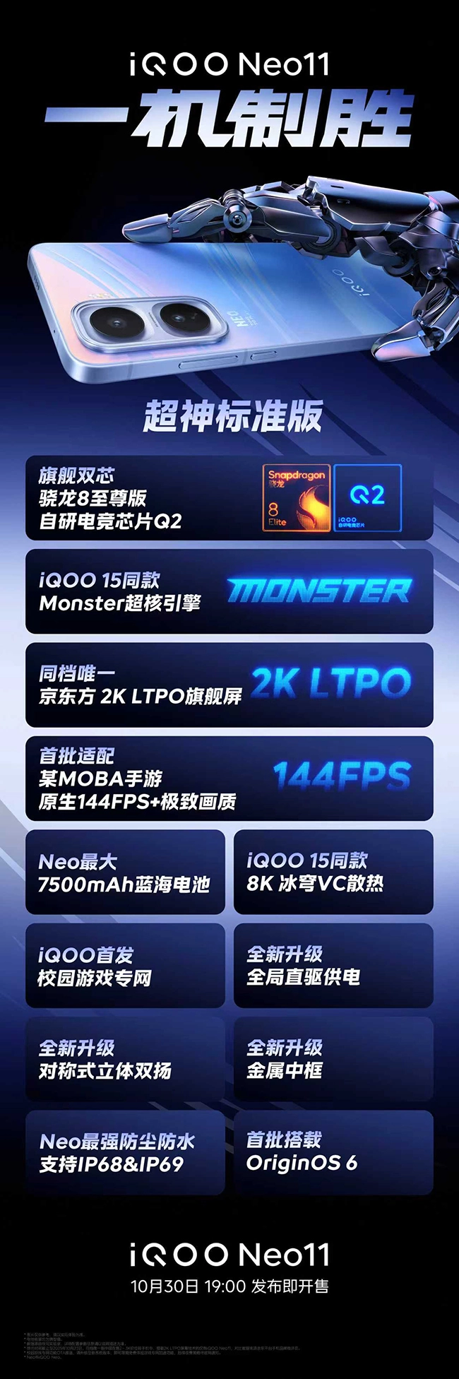 2K超清屏幕搭配赛级性能！iQOONeo11“超神标准版”震撼登场