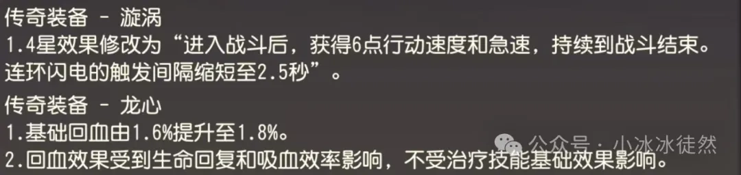 小冰冰传奇怀旧服：旋涡与龙心传奇装备的最新调整详情