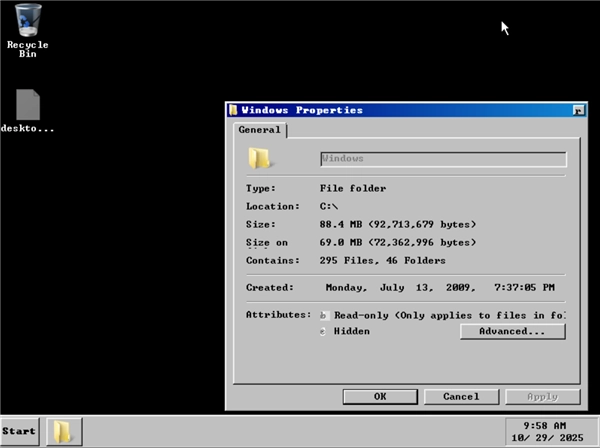 体积缩减99.5%Win7系统被极限压缩至69MB：仅余空壳