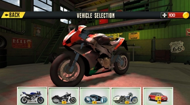 公路疯狂摩托游戏