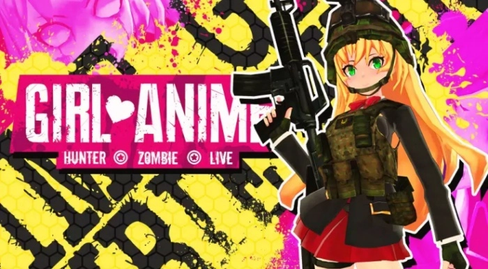 动漫女孩僵尸猎人现场游戏