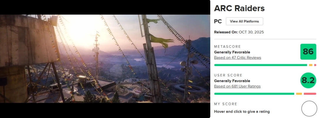 《ARCRaiders》媒体评分亮眼：M站均分86、IGN给出9分，堪称搜打撤玩法新标杆！