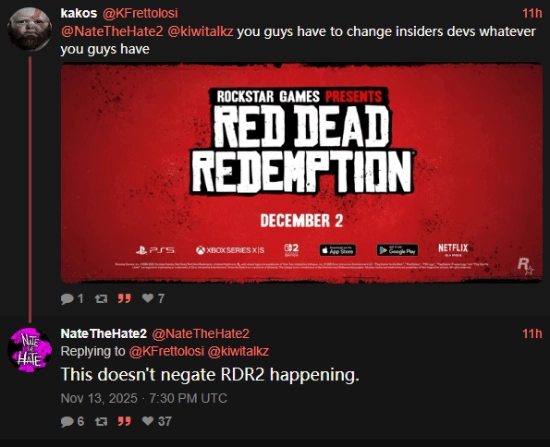 舅舅党再次确认：《荒野大镖客2》的次世代版本更新计划并未取消，仍会按计划推出