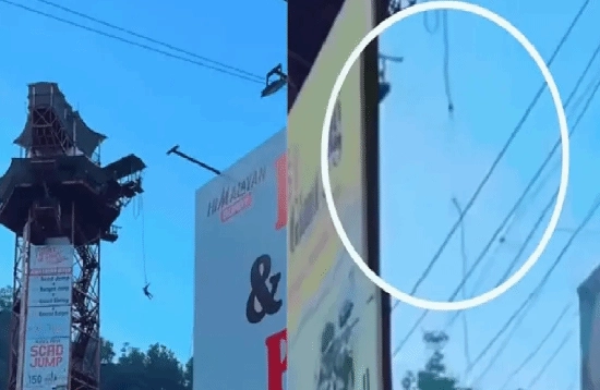 最让人揪心的情况还是出现了！印度一名学生在蹦极过程中绳索突然断裂