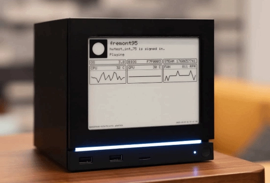 Steam主机的电子墨水屏不面向外部销售，能显示温度等相关数据