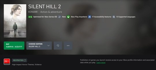 《寂静岭2：重制版》已正式登陆Xbox平台，首发期间享半价优惠