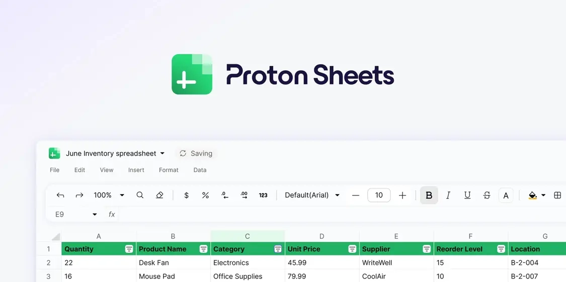 拒绝AI窥探数据：Proton加密表格Sheets上线，目标直指微软Excel