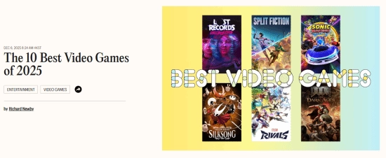 本年度《时代》杂志十大最佳游戏新鲜出炉！第一名众望所归