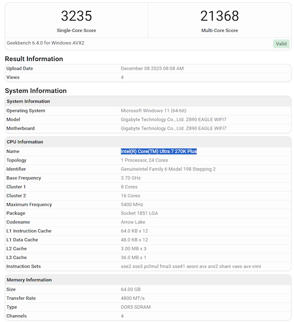 酷睿Ultra7270KPlus性能提升幅度仅为5%，基准频率却比之前更低