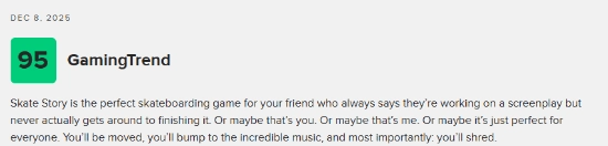 《SkateStory》这款超现实新游M站评分80分,首发便加入PS+会员游戏库