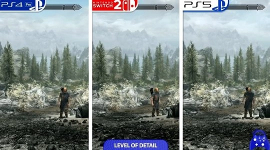 《上古卷轴5》PS平台与NS2平台横向对比：NS2版本画质升级显著，但性能表现堪称灾难