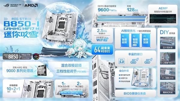 华硕ROGB850迷你吹雪主板双十二期间正式发售打造纯白小钢炮主机新选择