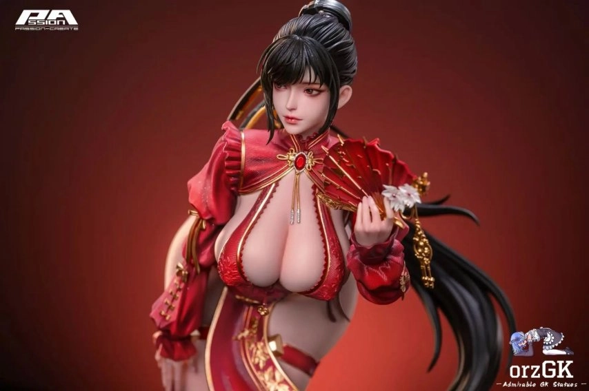 性感深V设计的红旗袍亮相！《剑星》角色伊芙全新雕像正式公布，全球仅限量发售128尊