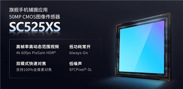 思特威推出SC525XS手机传感器，瞄准高端旗舰市场：5000万像素规格，全流程实现国产自主