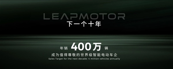 零跑汽车设定年销400万辆目标，未来十年剑指世界级车企行列