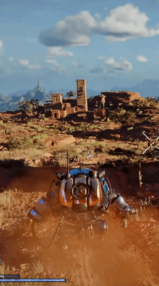 探索《红色沙漠》的开放世界太带感了！骑乘飞鸟、驾驭巨龙，还有机甲可以操作