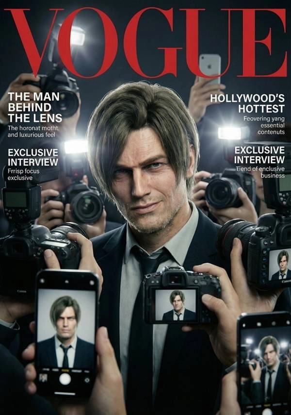 《生化危机9》饭制海报：闪光灯下的格蕾丝里昂