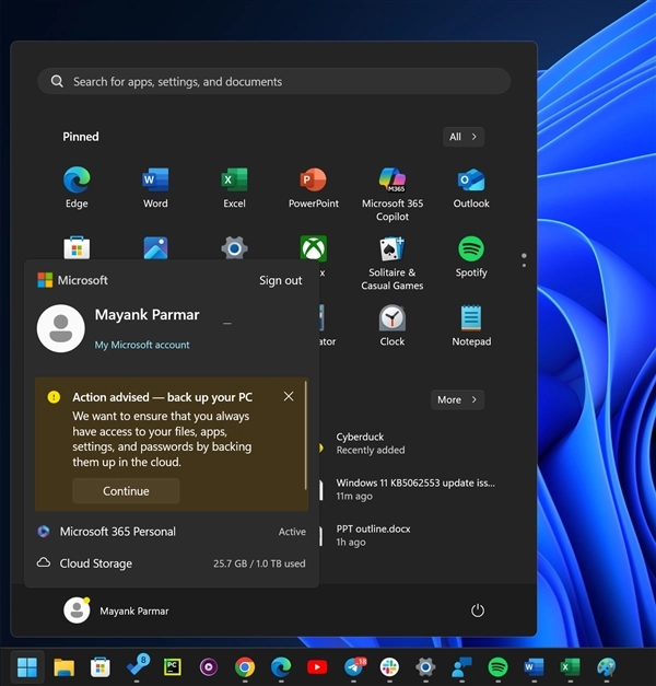 微软Windows11大力推广OneDrive备份功能，通过频繁弹窗的方式提醒用户使用