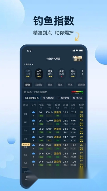 钓鱼天气预报专业版软件下载
