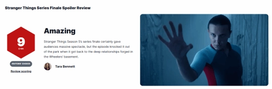 IGN为《怪奇物语》第五季大结局打出9分，完美落幕