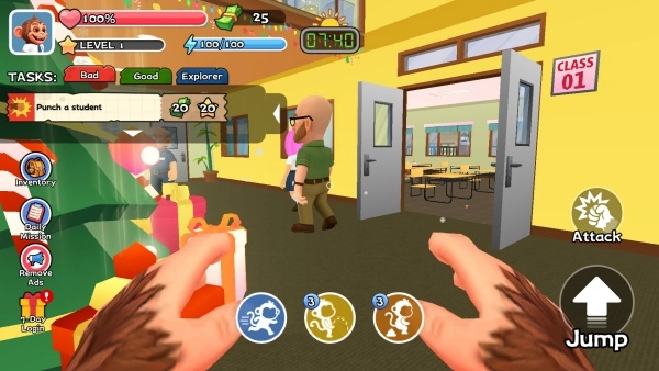 猴子学生校园恶作剧