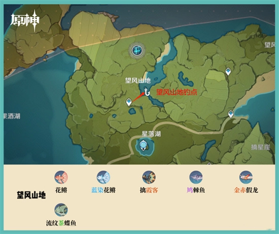 原神蒙德地区钓鱼点位汇总及分布地图