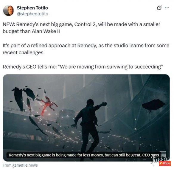 钱只要够花就行！《控制2》预算将低于《心灵杀手2》