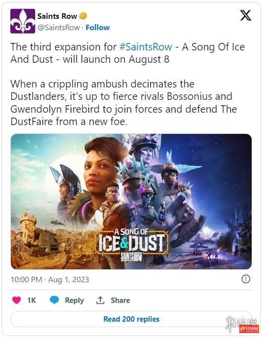 《黑道圣徒：重启版》“冰与尘之歌”DLC 8月8日上线