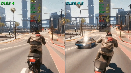 DLSS4.5的提升幅度究竟如何？《赛博朋克2077》的画面对比视频已上线