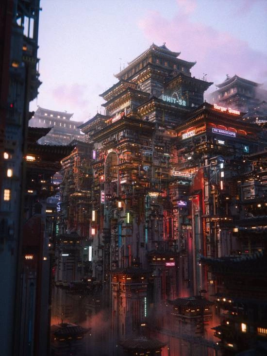 我的世界国际服高手打造赛博朋克主题虚拟城市