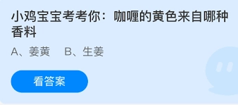 小鸡宝宝考考你，咖喱呈现出黄色是因为添加了哪种香料呢