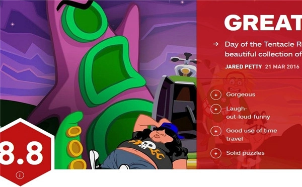 《触手也疯狂：重制版》值得一玩吗？IGN给出了8.8分的高评价