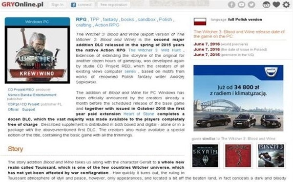 《巫师3：狂猎》DLC“血与酒”最新演示公布，6月全球同步推出