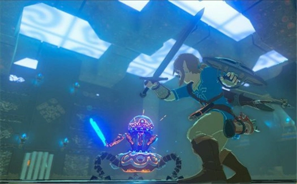 任天堂公布《塞尔达传说：荒野之息》新截图神殿内守护者激战场景曝光