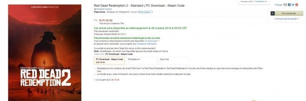 难道又是临时工搞的？电商平台意外泄露《荒野大镖客2》可能推出PC版本