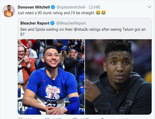 《NBA2K19》新截图曝光爵士队后卫米切尔能力值评定为87