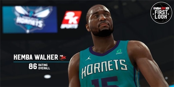 《NBA2K19》新截图发布黄蜂队肯巴·沃克评分达86分