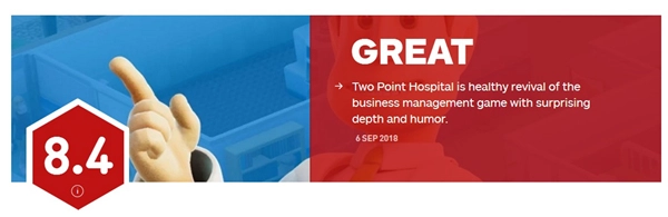 《双点医院》在IGN评选中拿下8.4分兼具惊人深度与独特幽默感