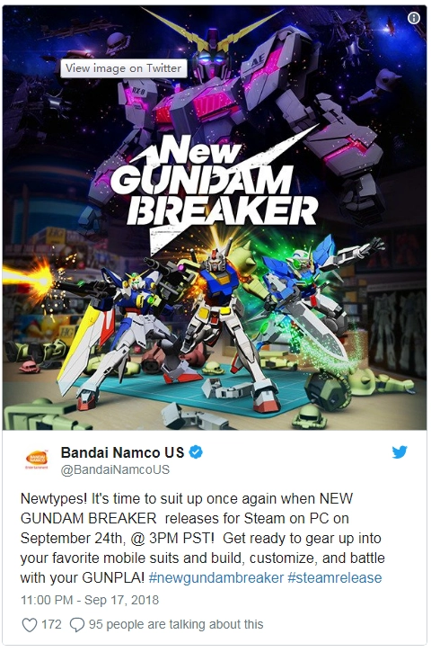 中秋佳节与钢普拉相伴！PC版《新高达破坏者》即将上线