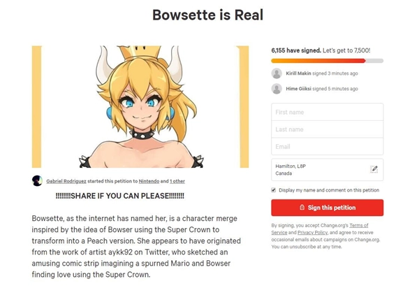 “库巴公主”人气飙升成网红！网友发起请愿希望任天堂接纳它