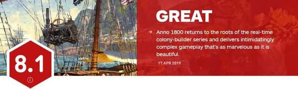 《纪元1800》获IGN8.1分评价：玩法虽复杂，却独具超凡魅力