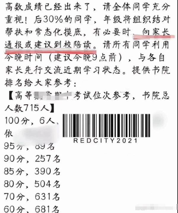 某211大学发布通知：高数成绩不佳者需家长陪读，此事引发广泛讨论