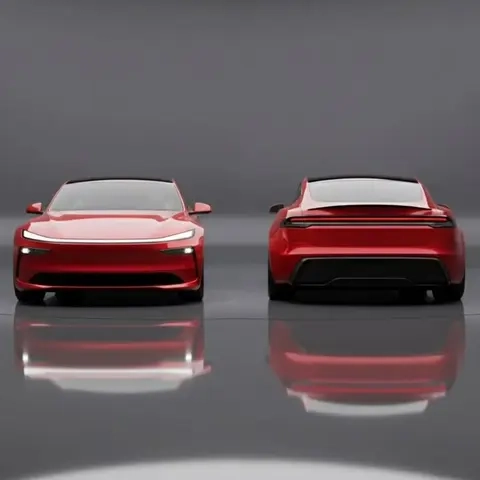 新款特斯拉ModelS的渲染图被曝光，其前后灯组均采用了贯穿式设计