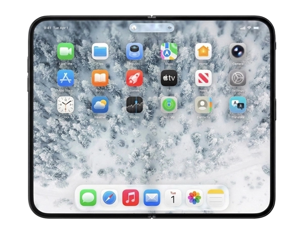 苹果首款真全面屏折叠手机iPhoneFold渲染图曝光！