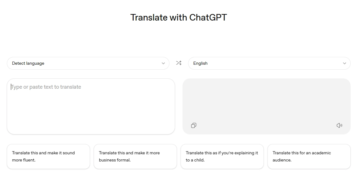 OpenAI发布了独立的翻译工具“ChatGPT翻译”