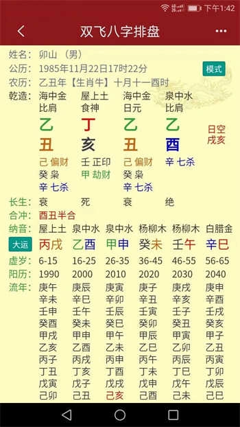 双飞八字排盘图2