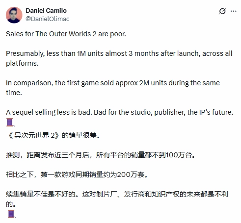 《天外世界2》首发登陆XGP是败笔？上市三月销量或不足百万份