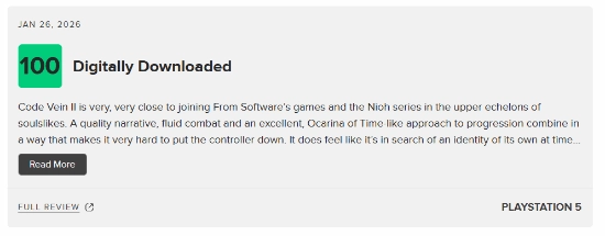 《噬血代码2》媒体评分情况：M站均分73，为何会出现45分与100分的极端评价？