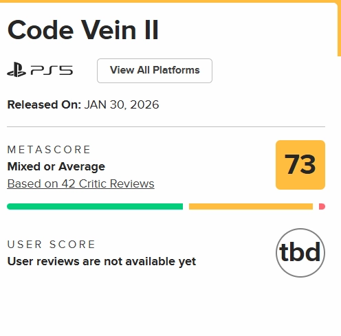 《噬血代码2》媒体评分情况：M站均分73，为何会出现45分与100分的极端评价？
