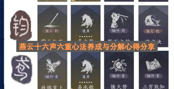 燕云十六声六重心法的修炼方法与细节分解心得